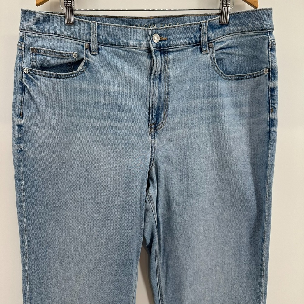 American Eagle‎ Jeans Womens 18 Blue Denim Super High Rise Straight Leg Stretch